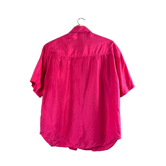 Hot Pink Vintage Paul Duffier Button Front Blouse S - Picture 2 of 6